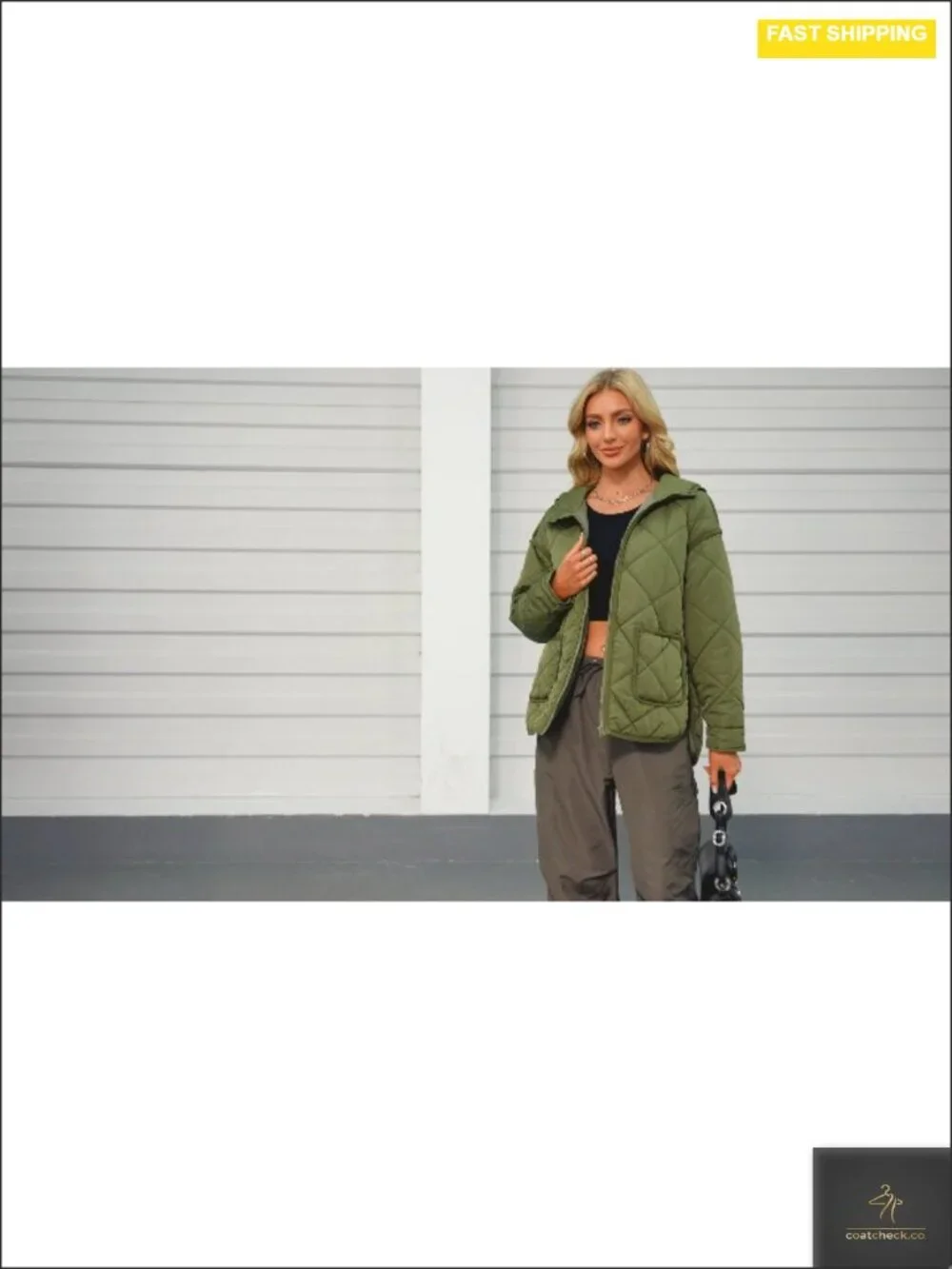 Women's Quilted Puffer Jacket Hooded Lightweight Winter Coat Oversized Pullover